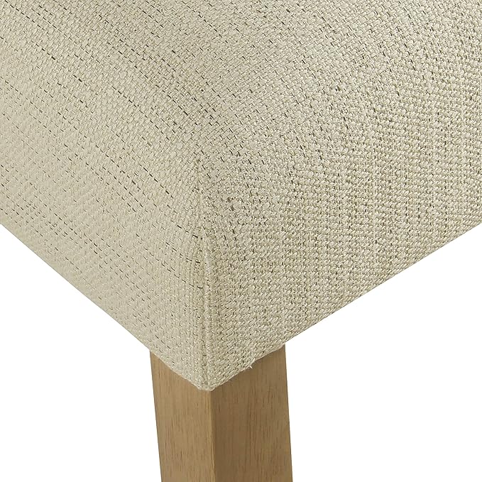 Homepop Home Decor | Upholstered Modern Curved Back Dining Chair | Single Dining Chair | Decorative Home Furniture, Linen Cream (Single Pack)
