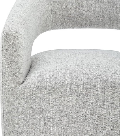 KISLOT Upholstered Dining Chairs with Casters No Assembly Modern Barrel Armchair with Rollers for Diningroom Bedroom Livingroom Reading Room,Milk