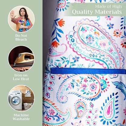 Maison d' Hermine 100% Cotton Apron for women with Pocket Kitchen Chef Apron for Men Cooking Mothers Day Gifts