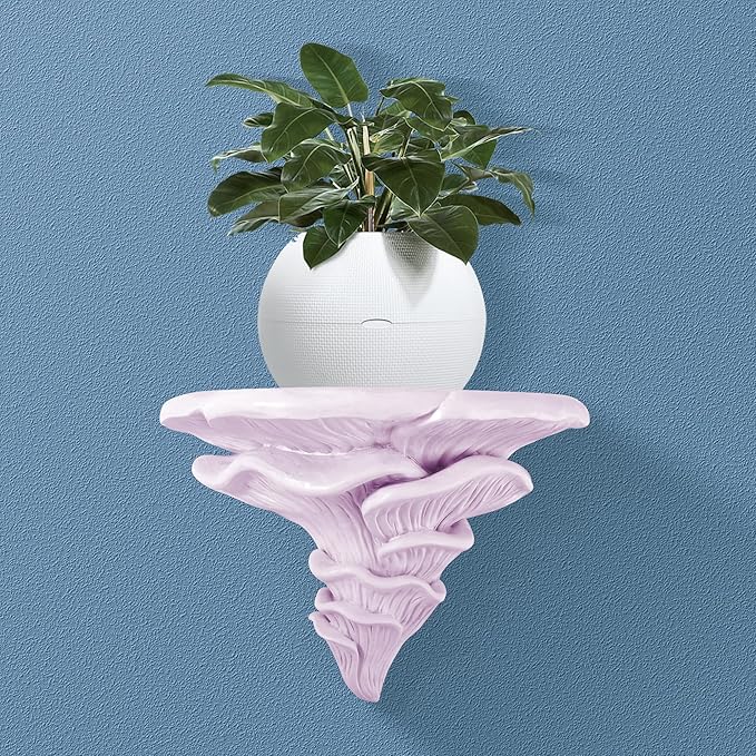 UITWMKTG 1 Pack Large Mushroom Shelves Floating Shelf Cottage Core Wall Decor Cute Hanging Shelf for Home Living Room Bedroom Kitchen Unique Wall Decor Pink