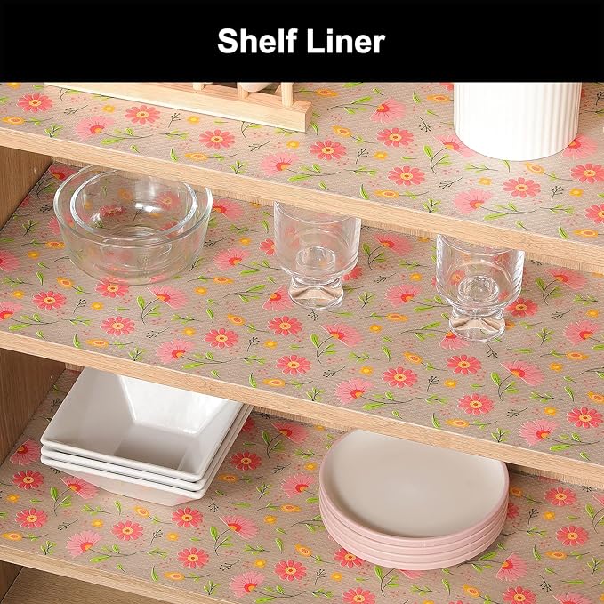 Cooyes Shelf Liner – Premium Non-Adhesive Cabinet & Drawer Liner for Kitchen – Waterproof Shelf Paper with Modern Pattern – Durable EVA Cabinet Mat – Easy to Cut (17.5" W x 197" L)