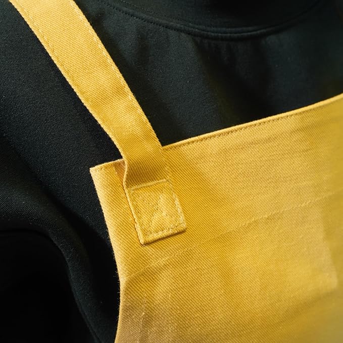 100% Cotton Kitchen Apron with 2 Pockets – Adjustable Chef Apron for Cooking Baking BBQ – Unisex Apron