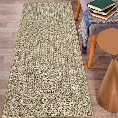 Printed Runner Rugs for Hallway 2x10 Washable Kitchen Rug Non Slip Modern Rug Farmhouse Soft Hallway Runner Contemporary Low Pile Rugs for Living Room Bedroom Decor Nursery, Beige/Grey