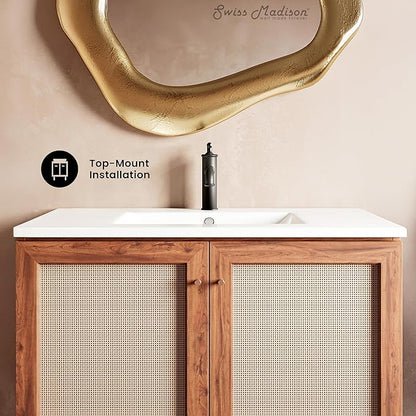 36" Ceramic Vanity Sink Top