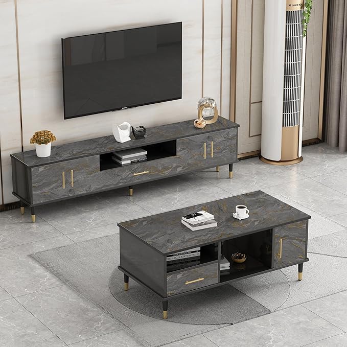 Abyssaly Marble Contact Paper Black Granite Peel and Stick Wallpaper for Countertop Self-Adhesive Thickening Kitchen Bathroom and Furniture (Grey Gold, 17.7" x 196")