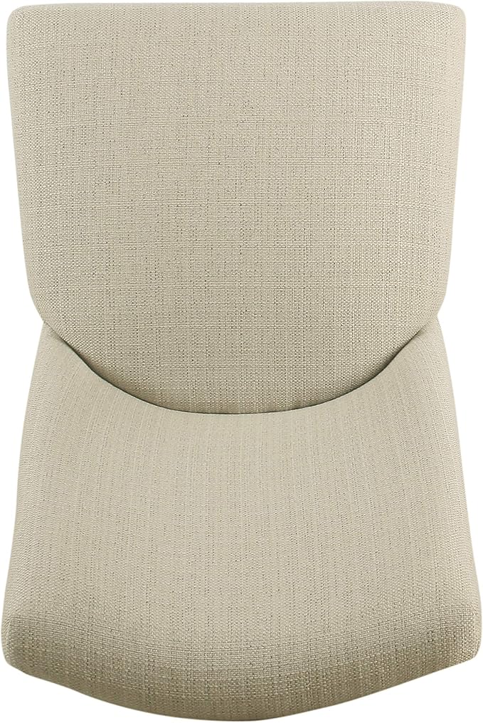 Homepop Home Decor | Upholstered Modern Curved Back Dining Chair | Single Dining Chair | Decorative Home Furniture, Linen Cream (Single Pack)
