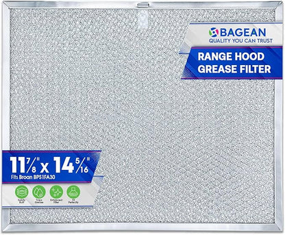 Bagean Stove Hood Vent Filter 11.8" x 14.3" BPS1FA30 - Compatible with NuTone Allure & Broan Range Hood Filter Replacement 99010299 - Fits QS1 QS2 30" Hoods - Blocks Grease & Filters Oven Air (1-Pk)