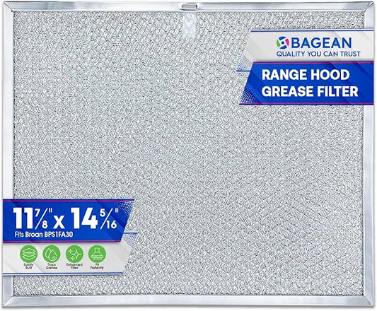 Bagean Stove Hood Vent Filter 11.8" x 14.3" BPS1FA30 - Compatible with NuTone Allure & Broan Range Hood Filter Replacement 99010299 - Fits QS1 QS2 30" Hoods - Blocks Grease & Filters Oven Air (1-Pk)