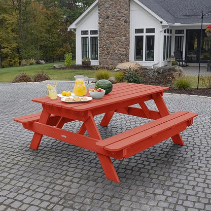 Highwood Hometown Picnic Table, 6 Foot, Rustic Red