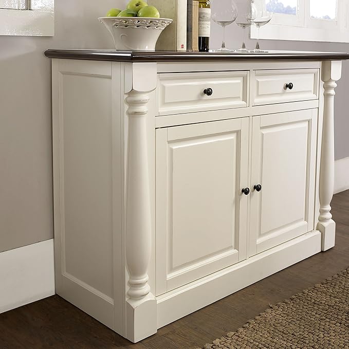 Crosley Furniture Shelby Traditional Sideboard Buffet Cabinet with Storage, White