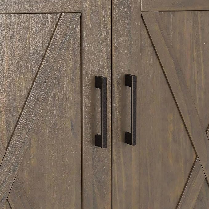 SIMPLIHOME Ela Storage Cabinet - 32 inch Wide Solid Wood 2-Shelf Low Storage Cabinet in Smoky Brown, Transitional Accent Cabinet for Entryway or Living Room with Shaker Style Doors and Shelves