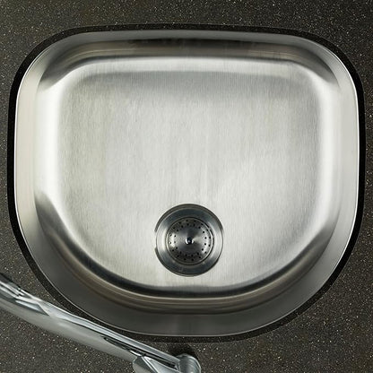 MSI 23 Inch x 21 Inch Undermount Single Bowl 18 Gauge Stainless Steel Kitchen Bar Sink and Strainer
