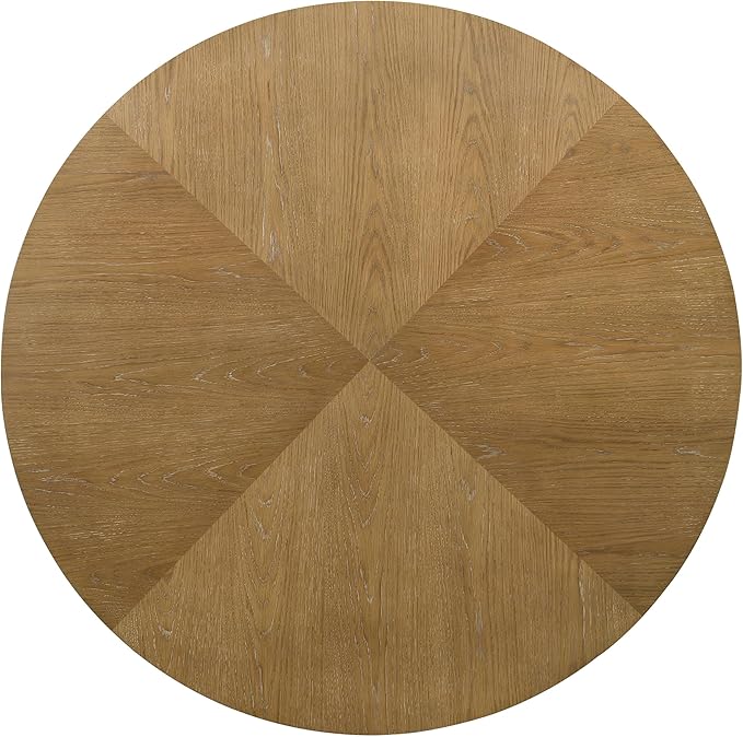 Coaster Home Furnishings - Danvers - Wood - 54-Inch Round Dining Table with Flared Legs and Veneer Pattern - Dining Room & Home Kitchen - Brown Oak - 109150
