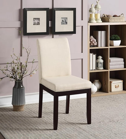 OSP Home Furnishings Dakota Upholstered Parsons Dining Chair with Espresso Finish Wood Legs, Linen