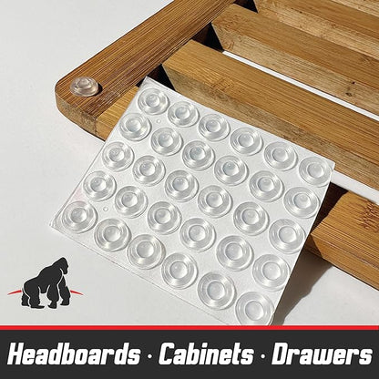 Cabinet and Drawer Soft Close Bumpers - Jelly Button Sound Dampening Self Adhesive Rubber Bumper - Clear, Transparent - Round 1/2" Diameter - 200pcs