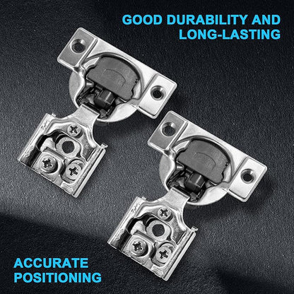1/2 Inch Overlay Soft Close Cabinet Hinges, 50 Pack Slow Soft Close Hinges for Kitchen Cabinets Satin Nickel Hidden Self Closing Kitchen Cabinet Hinges