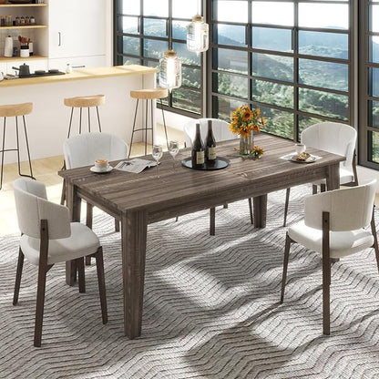 Extendable Dining Table for 6-10 Person, 106.3 in Wooden Dining Room Table, Modern Farmhouse Large Expandable Kitchens Table for Gatherings, Meeting, Dinner Office Dark Oak