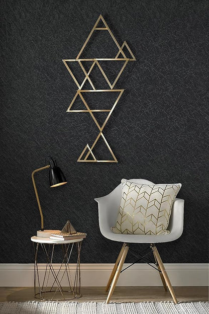Safiyya Contact Paper Black Silk Wallpaper Textured Peel and Stick Wallpaper Removable Wall Paper Embossed Self Adhesive for Walls Vinyl Rolls 17.3 inch X 78.7 inch