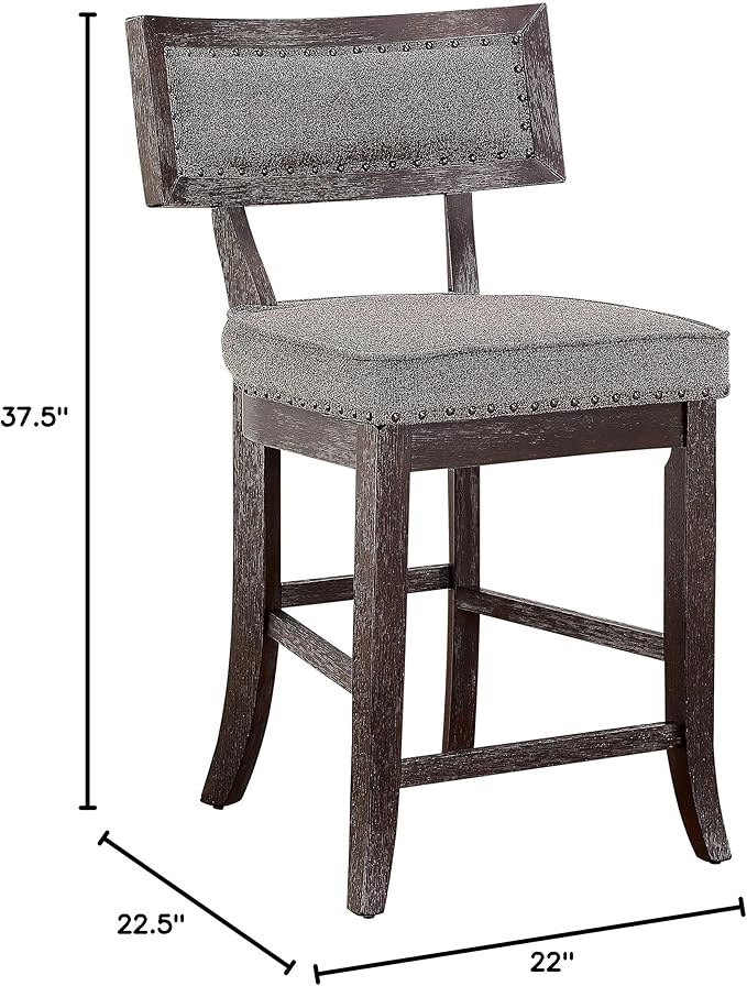 Lexicon Palladium Counter Height Dining Chair (Set of 2), Cherry/Grey
