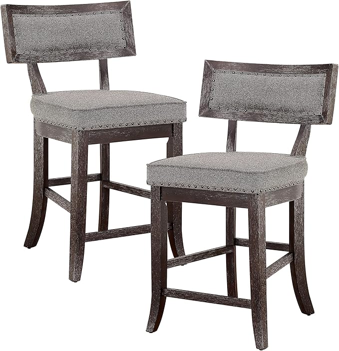 Lexicon Palladium Counter Height Dining Chair (Set of 2), Cherry/Grey