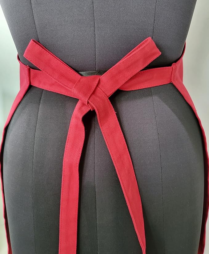 100% Cotton Kitchen Apron with 2 Pockets – Adjustable Chef Apron for Cooking Baking BBQ – Unisex Apron