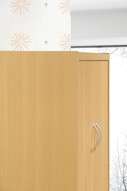 Hodedah 4 Door Kitchen Pantry with Four Shelves, Beech
