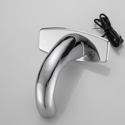 Automatic Touchless Bathroom Sink Faucet Commercial Sensor Motion Activated Hands Free Basin Auto Tap with Deck Cover Plate Battery Operated Temperature Valve Water Saving Modern Stylish（Chrome）