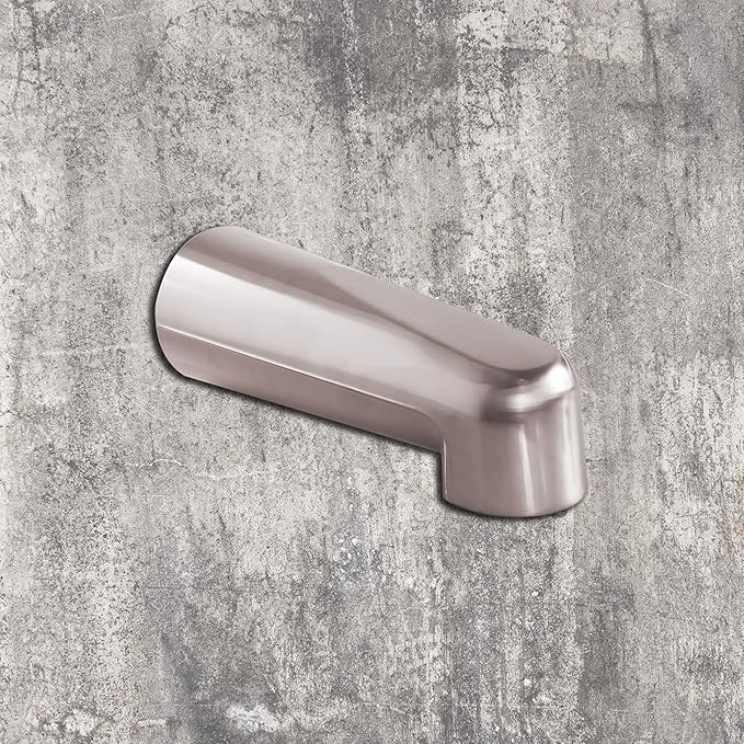 SENTO Nickel Universal Heavy Durable Metal Bathroom Tub Spout Without Diverter, Heavy Duty Metal Bathtub Faucet Without Shower Diverter - 7 Inches 1/2" IPS Inside Thread, Satin Nickel