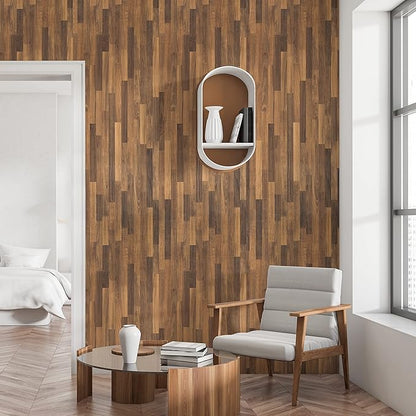 CRE8TIVE Brown Butcher Block Contact Paper 24"x118" Shiplap Peel and Stick Wallpaper Wood Contact Paper for Countertops Cabinets Waterproof Self Adhesive Wood Plank Vinyl Wrap for Kitchen Furniture