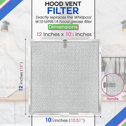 Bagean Stove Hood Vent Filter 11.60” x 11.22” BPQTAF S99010316 Compatible with Broan Range Hood Filter Replacement - Aluminum Mesh Kitchen Overhead Fan Screen - Blocks Grease & Filters Oven Air (1-Pk)