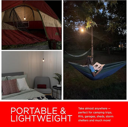 UltraPro USB LED Pendant Light with Cage, Hanging Light Fixture, Lightweight, Vintage Farmhouse Style, Camping, Garage, Shed, Storm Shelter and More, 61747