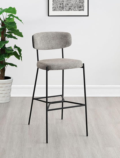 Coaster Home Furnishings - Elison - Set of 2 Pub Height Bar Stools with Foam Cushioned Seat and Geometric Detail Footrest - Mid-Century Modern - Dining Room - Light Brown & Dark Oak - 182657