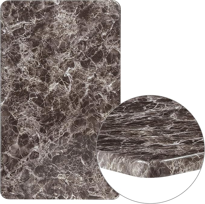 Flash Furniture Glenbrook Commercial Grade 24" x 42" Rectangular Gray Marble Laminate Table Top