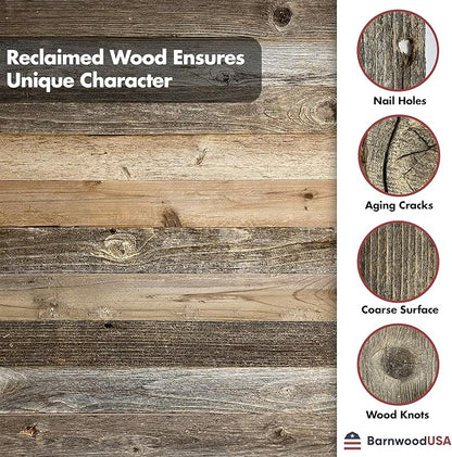 BARNWOODUSA Rustic Farmhouse Reclaimed Bundle 36 inch Plank Wall Panels RemodelingDIY Repurposed Decoration Shiplap Natural Weathered Gray Pack of 6 Planks