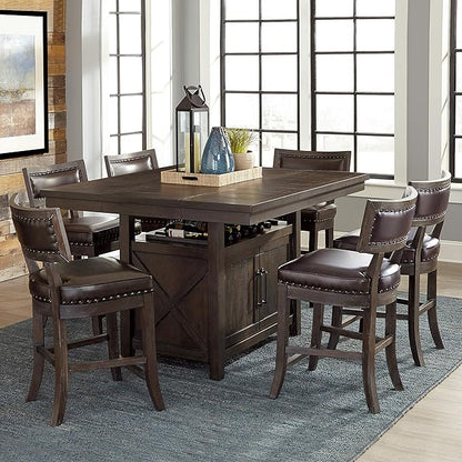 Lexicon Palladium Counter Height Dining Chair (Set of 2), Cherry/Espresso