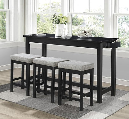 Homelegance 4-Piece Counter Height Dinette Set, Black