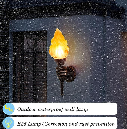 MIXL- Vintage Wall Sconces, IP55 Waterproof Art Deco Wall Lights,1-Light Outdoor Torch Patio Light, Creative Outdoor Wall Lamp for Garage, Hallway, Porch, Bedroom (Left Hand)