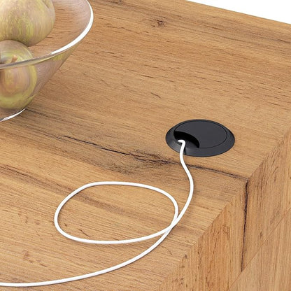 Mobili Fiver, Evolution High Table with Wireless Charger 47.2 x 23.6 in, Rustic Oak, Made in Italy