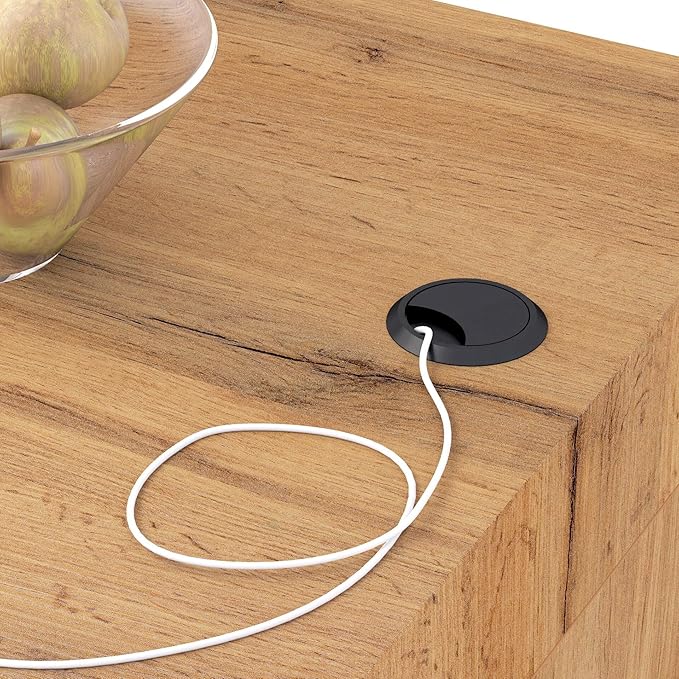Mobili Fiver, Evolution Dining Table 70.9 x 23.6 in, with Wireless Charger, Rustic Oak with One Leg, Made in Italy