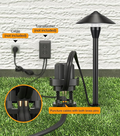 LUTEC 12V Low Voltage Pathway Lights, Die-cast Aluminum Pathway Lights with Connectors，IP65 Waterproof Outdoor Landscape Lighting, 3W 240LM Warm White 3000K for Path, Yard, Garden, 8 Pack