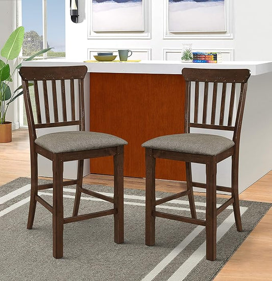 Lexicon Ellyza Counter Height Chair (Set of 2), Dark Brown