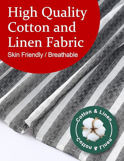 Big Plus Size Aprons for Women with Pockets Cotton Linen Baking Kitchen Cooking