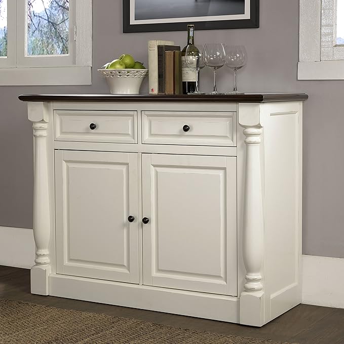 Crosley Furniture Shelby Traditional Sideboard Buffet Cabinet with Storage, White