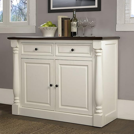 Crosley Furniture Shelby Traditional Sideboard Buffet Cabinet with Storage, White