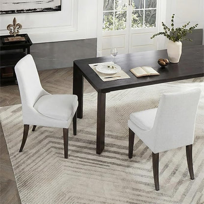 KISLOT Upholstered Dining Chairs Modern Sidechair Performance Fabric High Back Armlesschair for Diningroom Kitchen,White,Set of 4(2 Box)