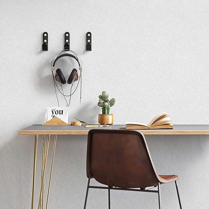 Safiyya 17.3 inch X 393 inch Peel and Stick Wallpaper White Silk Textured Wallpaper Modern Solid Color Removable Wall Paper Waterproof Contact Paper for Walls Vinyl Rolls