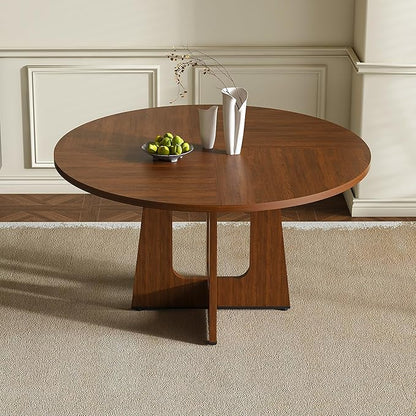 47" Farmhouse Dining Table, Kitchen Table with Stable Structure, Dinner Tables with Simple Assembly for Home Gatherings & Daily Dining, Walnut