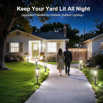 Solar Pathway Lights Outdoor,12 Pack Cool Garden Lights Solar Powered Waterproof IP65,Auto On/Off Outdoor Light for Lawn Patio Walkway Driveway Decor Landscape Lighting