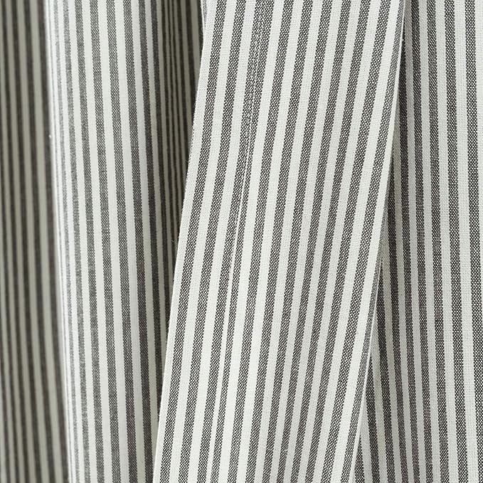 Lush Decor Vintage Stripe Yarn Dyed Cotton Window Curtain Panel Pair, 95" x 40", Gray