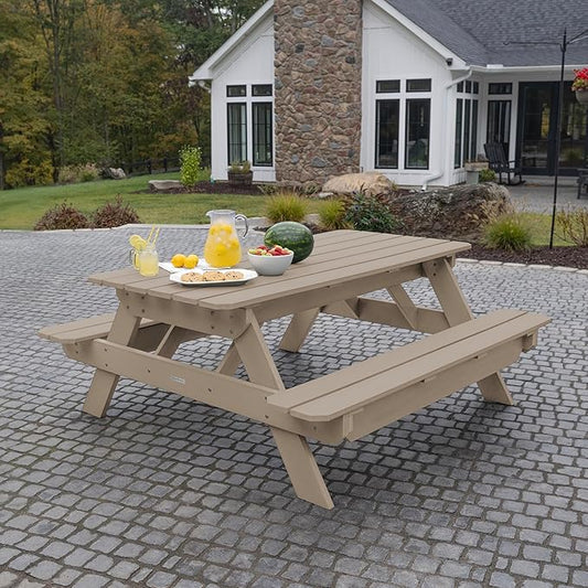Highwood Hometown Picnic Table, 6 Foot, Woodland Brown